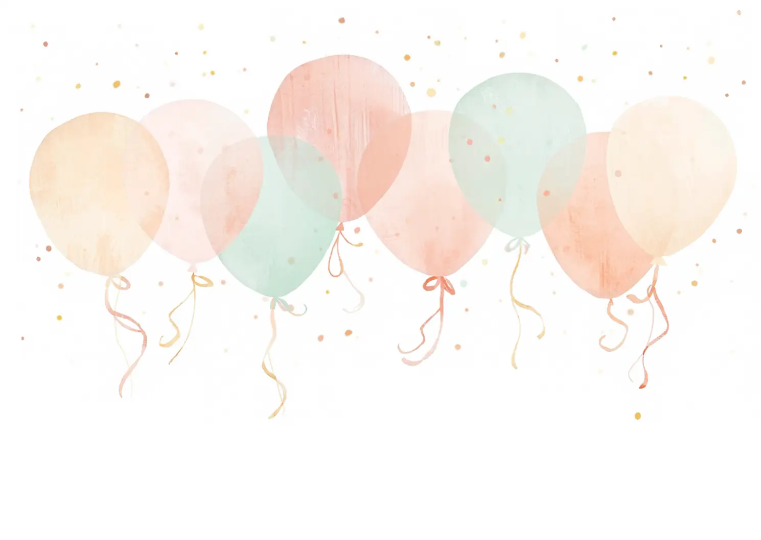 Pastellfarbene Ballons und Konfetti