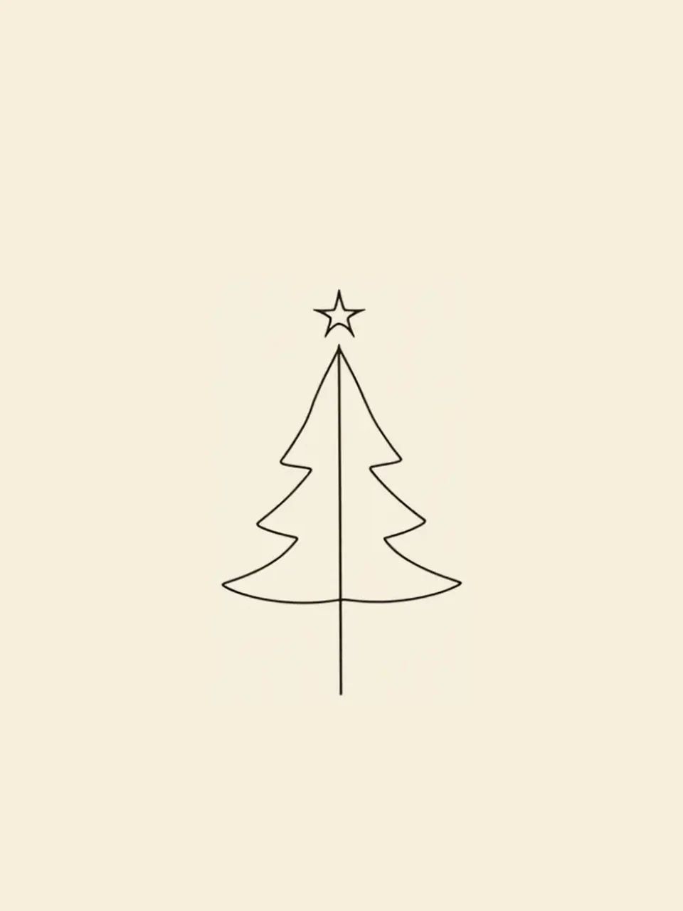 Weihnachten: Minimalistische Linienzeichnung