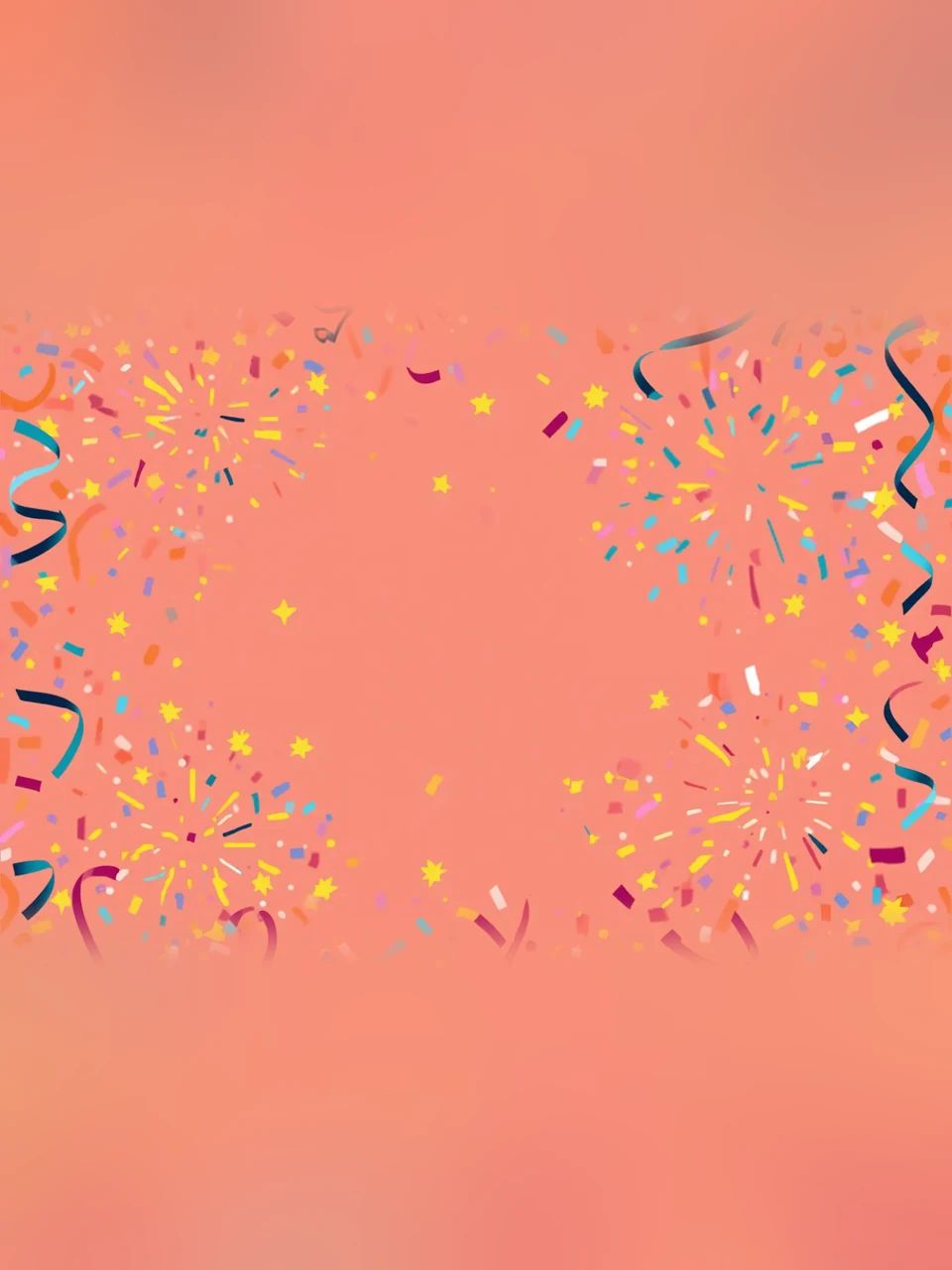 Buntes Feuerwerk und Konfetti