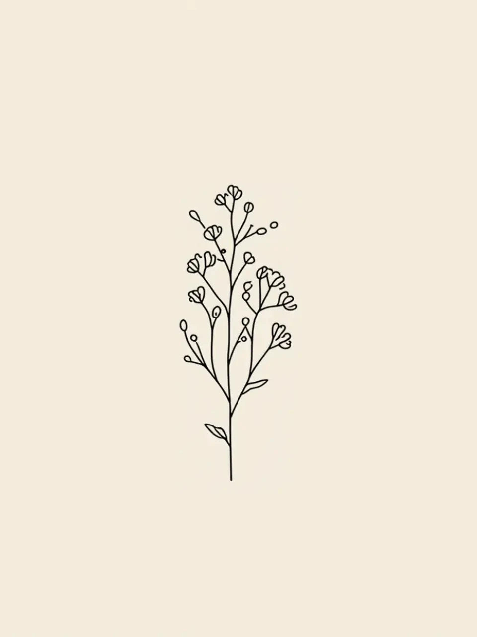 Minimalistische Wildblumenzeichnung