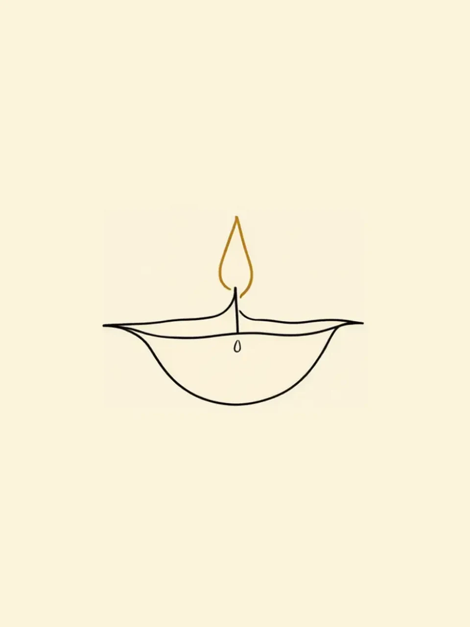 Diwali: Minimalistische Linienzeichnung