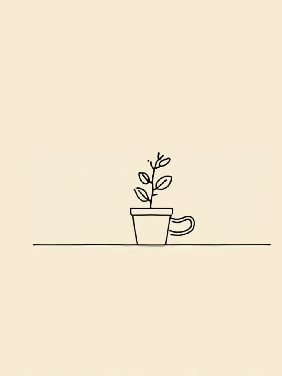 Willkommen zurück: Minimalistische Linienzeichnung