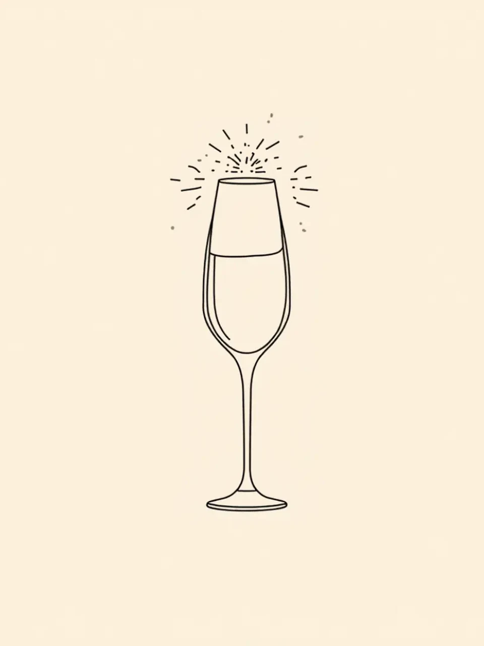 Neujahr: Minimalistische Linienzeichnung