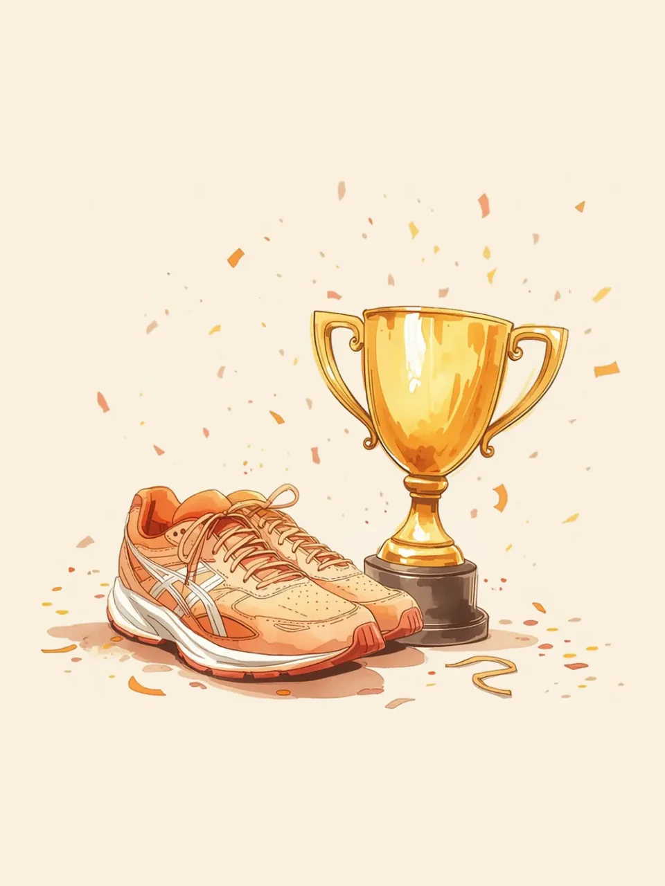 Sportlicher Abschied: Aquarellmotiv