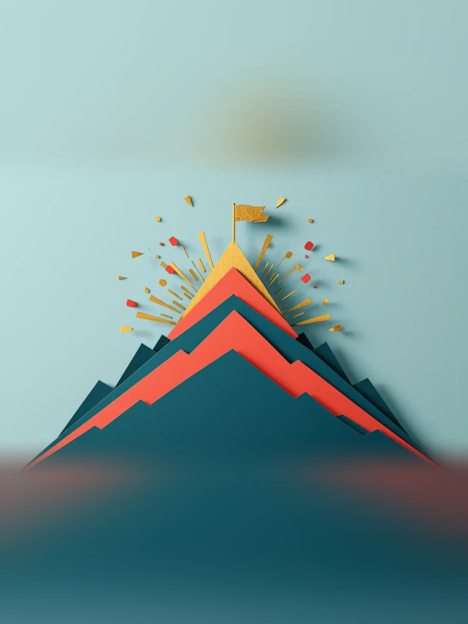 Teamerfolg: Mehrlagige Illustration